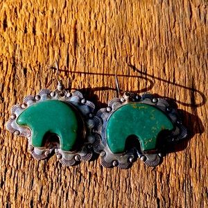 NAVAJO BEAR EARRINGS by VY and WS